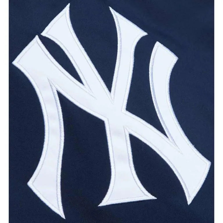 New York Yankees Heavyweight Full-Snap Varsity Navy Blue Satin Men's Jacket