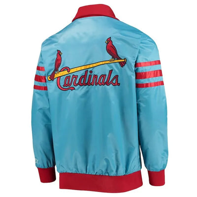 St. Louis Cardinals The Captain III Light Blue Satin Full-Zip Varsity Men's Jacket
