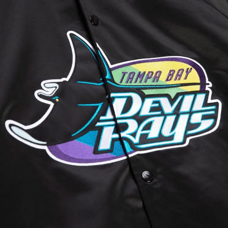 Tampa Bay Rays Devil Rays Lightweight Full-Snap Black Satin Men's Jacket