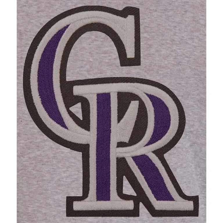 Colorado Rockies Gray & Black Wool Varsity Men's Jacket