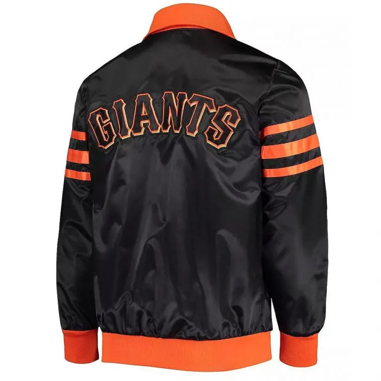 San Francisco Giants The Captain II Full-Snap Black Satin Men's Jacket