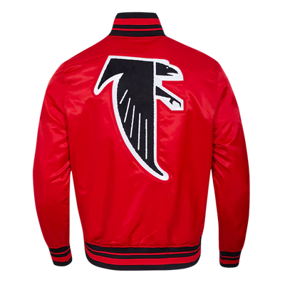 Atlanta Falcons Retro Classic Full-Snap Varsity Red Satin Men's Bomber Jacket
