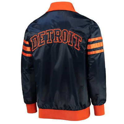 Detroit Tigers The Captain III Navy Blue Satin Full-Zip Men's Jacket