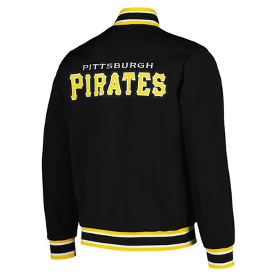 Pittsburgh Pirates Secret Weapon Full-Snap Black Satin Varsity Men's Jacket
