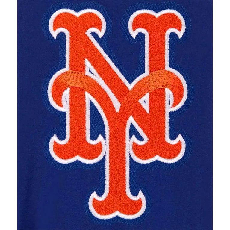New York Mets Accent Royal/Gray Wool Varsity Full-Snap Men's Jacket