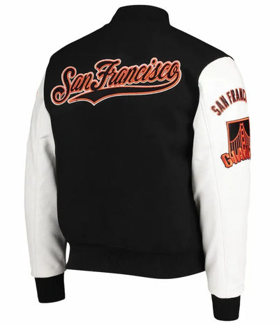 San Francisco Giants Black Wool & White Leather Sleeves Varsity Men's Jacket