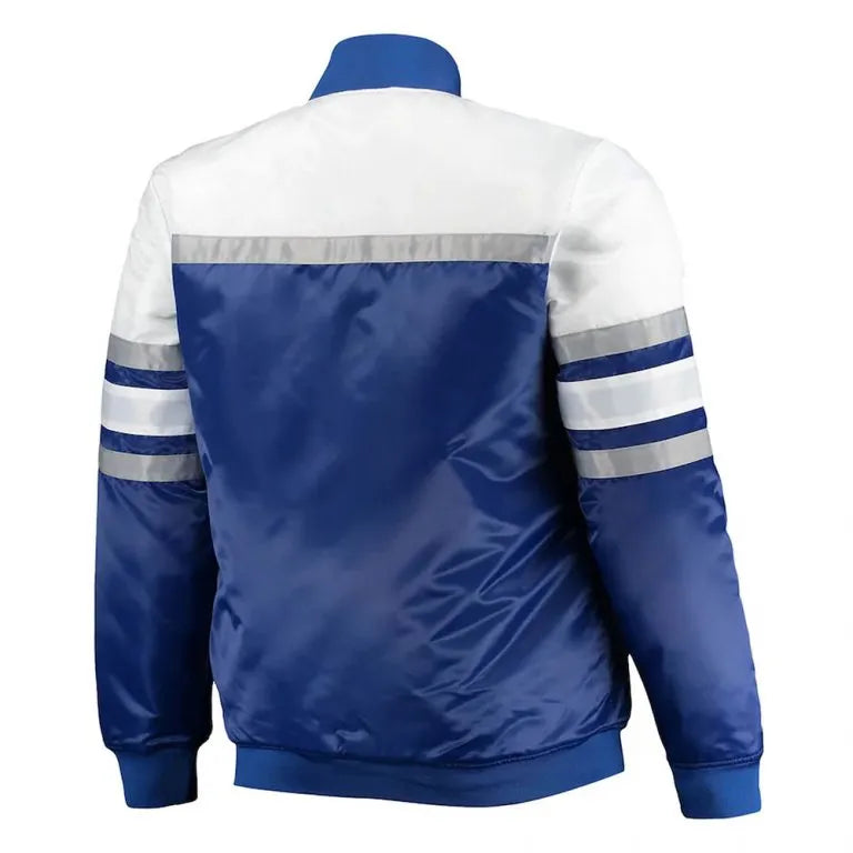 LA Dodgers Coaches Royal Blue/Gray Satin Men's Jacket