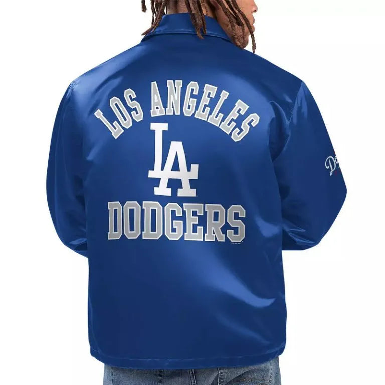 Los Angeles Dodgers Ice Cube Full-Snap Satin Blue Men's Jacket