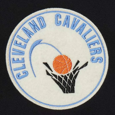 Cleveland Cavaliers Full-Zip Varsity Black Cotton Twill Men's Bomber Jacket