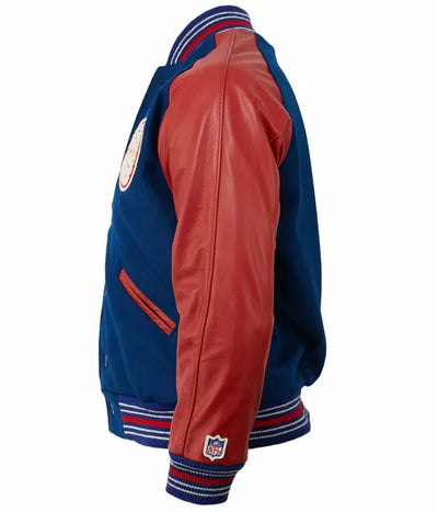 1939 New York Giants Blue Wool & Red Genuine Leather Sleeves Men's Varsity Letterman Jacket