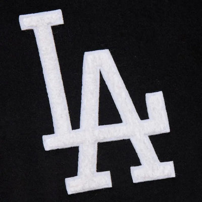 Los Angeles Dodgers Black Out Vintage Logo Full-Snap Wool/Leather Varsity Men's Jacket
