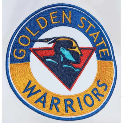 Golden State Warriors  City Collection Full-Snap Varsity White Satin Men's Bomber Jacket