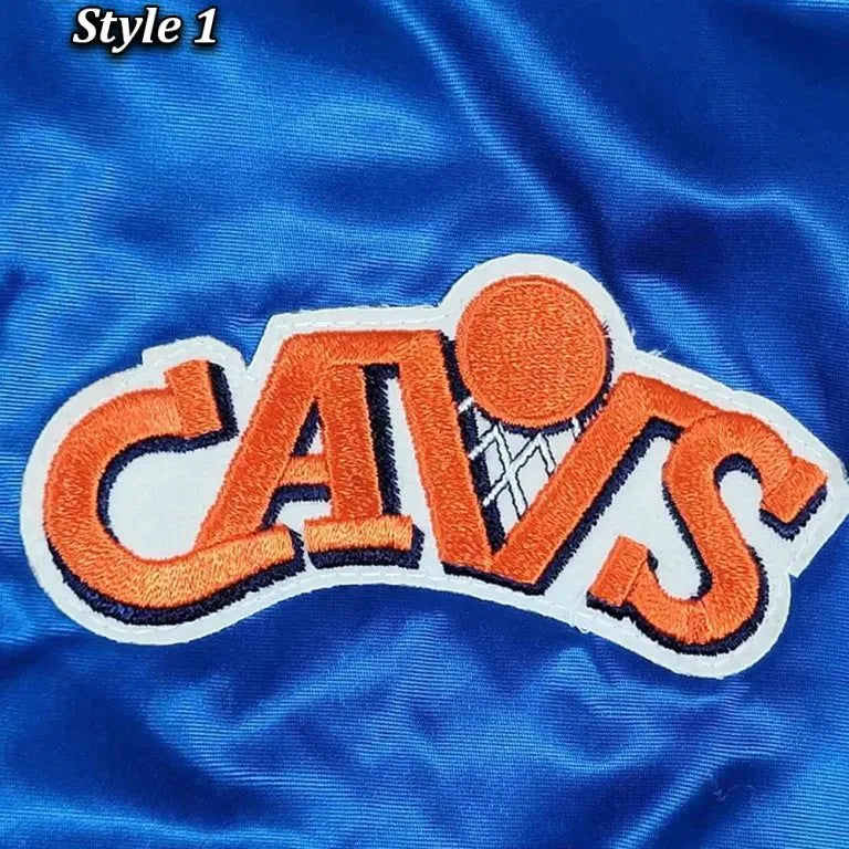 80’s Cleveland Cavaliers Full-Snap Varsity Blue Satin Men's Bomber Jacket