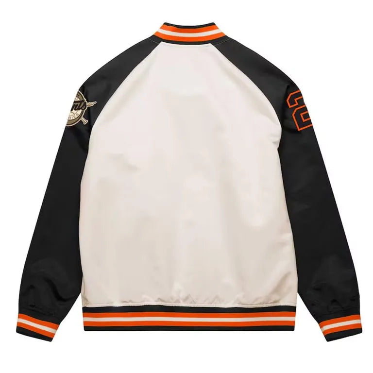 San Francisco Giants Black/Cream Satin Lightweight Full-Snap Raglan Men's Jacket