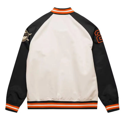 San Francisco Giants Black/Cream Satin Lightweight Full-Snap Raglan Men's Jacket