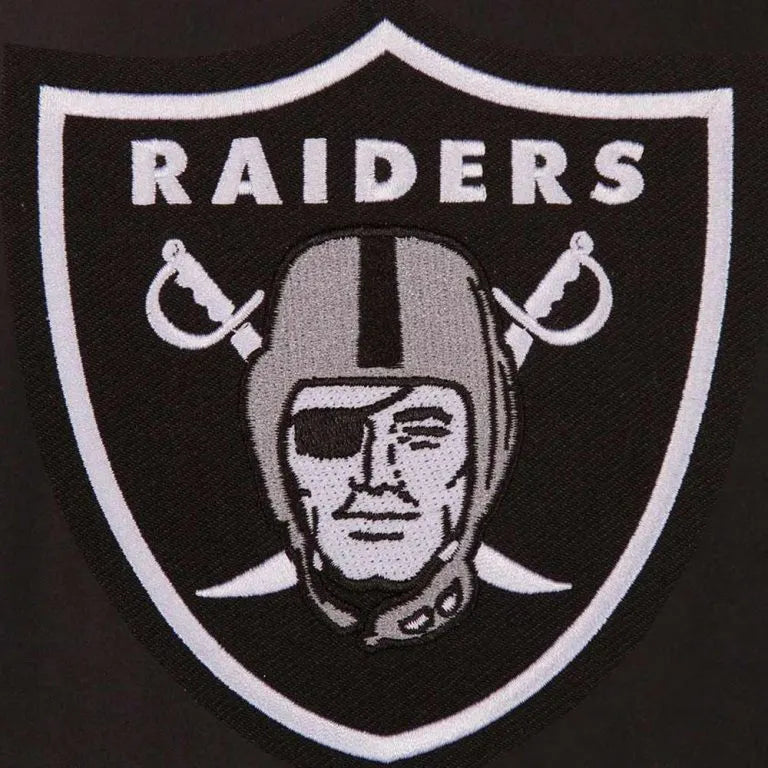 Los Vegas Raiders Embroidered Black Wool and Genuine Leather Sleeves Men's Varsity Letterman Jacket