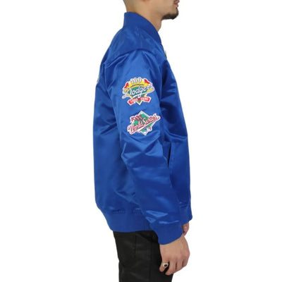 LA Dodgers Vintage Logo Lightweight Royal Blue Satin Men's Jacket