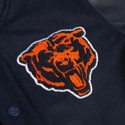 Chicago Bears Walter Payton Navy Blue Wool & Genuine Leather Sleeves Men's Varsity Jacket