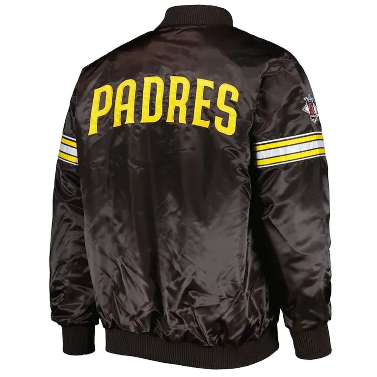 San Diego Padres Pick & Roll Full-Snap Brown Satin Men's Jacket