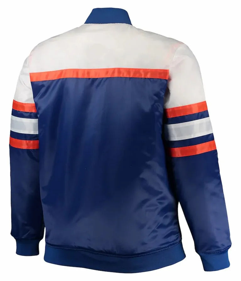 New York Mets Coaches Full-Snap Royal Blue/White/Orange Satin Men's Jacket