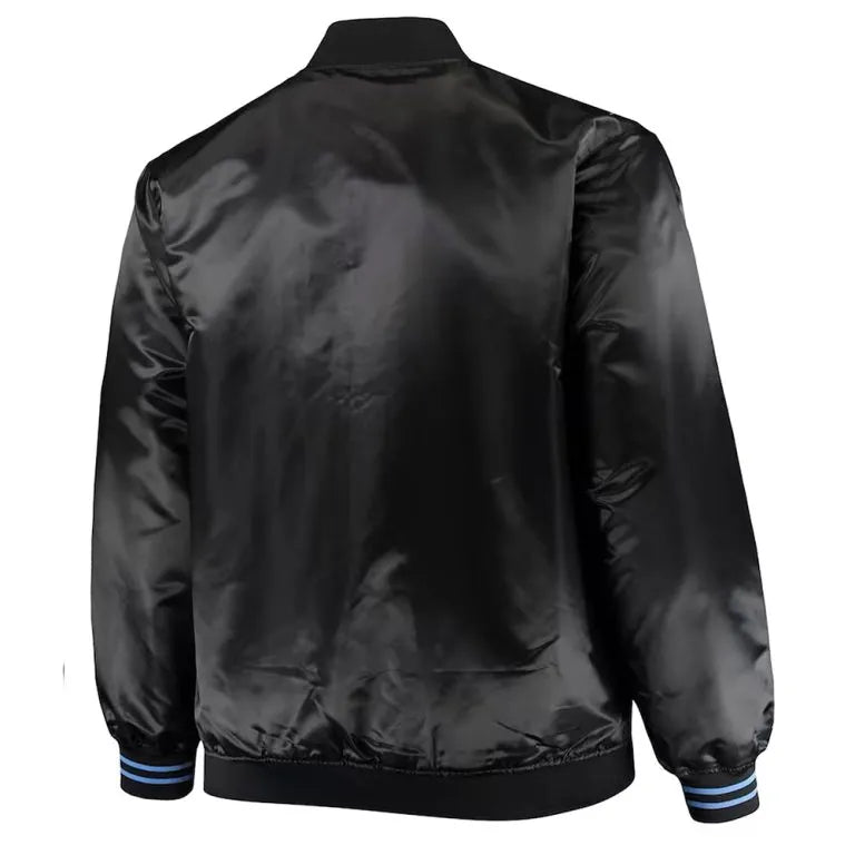 Cleveland Cavaliers Hardwood Classics Full-Snap Varsity Black Satin Men's Bomber Jacket