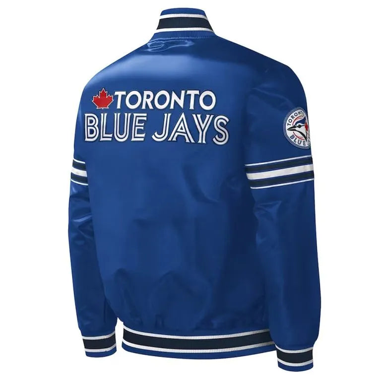 Toronto Blue Jays Midfield Varsity Full-Snap Royal Blue Satin Men's Jacket