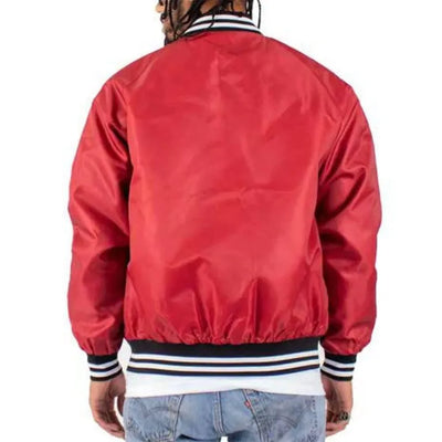 Kansas City Chiefs Mayor Quinton Lucas Super Bowl LVIII Full-Snap Varsity Red Satin Men's Bomber Jacket