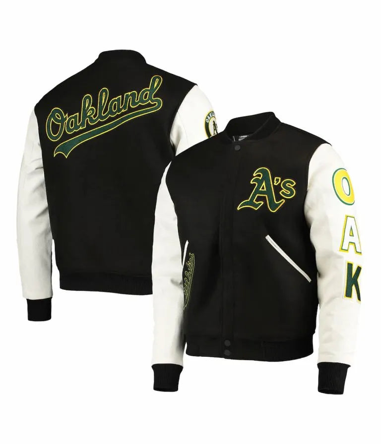 Oakland Athletics Black and White Varsity Men's Jacket