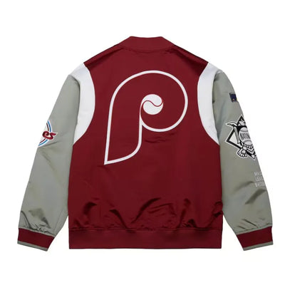Philadelphia Phillies Cooperstown Team Origins Full-Snap Burgundy/Gray Satin Men's Jacket