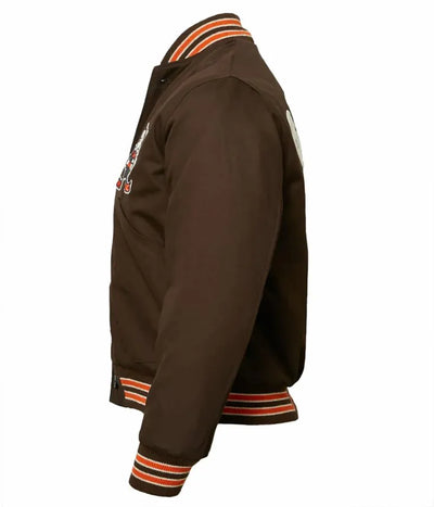 1950 Cleveland Browns Varsity Brown Satin Men's Bomber Jacket