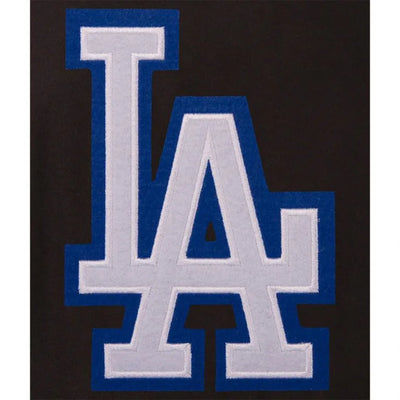 Los Angeles Dodgers Letterman Black Wool & Leather Full-Zip Men's Jacket