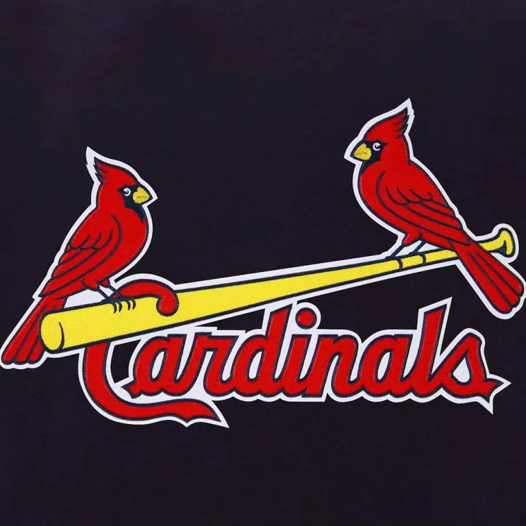 Louis Cardinals Navy Blue Wool & White Leather Sleeves Varsity Men's Jacket