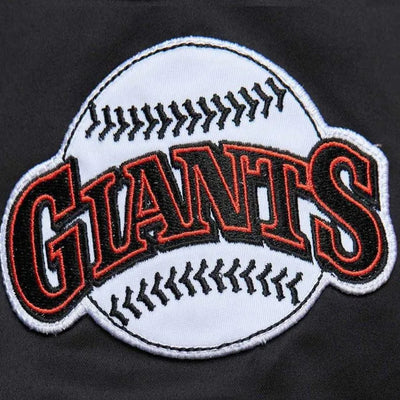 San Francisco Giants Vintage Logo Full-Zip Lightweight Black Satin Men's Jacket