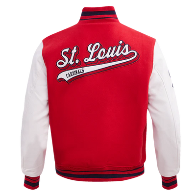 Louis Cardinals Red Wool & White Leather Sleeves Varsity Men's Jacket