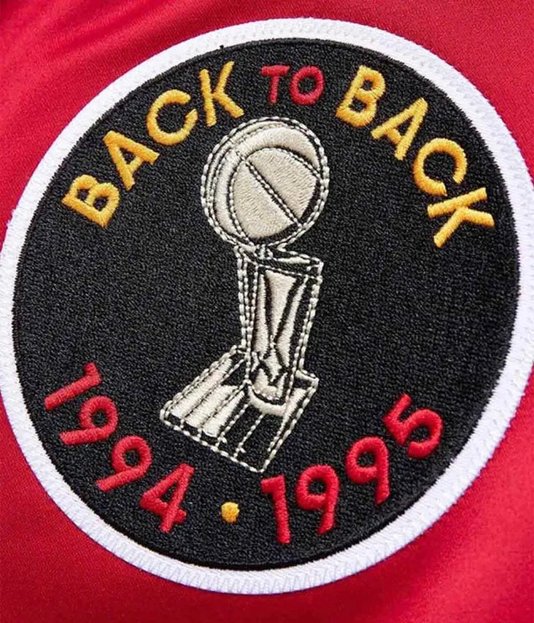 Houston Rockets Champ City Full-Snap Varsity Red Satin Men's Bomber Jacket