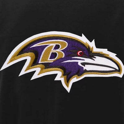 Baltimore Ravens Black Wool and White Leather Sleeves Varsity Men's Jacket