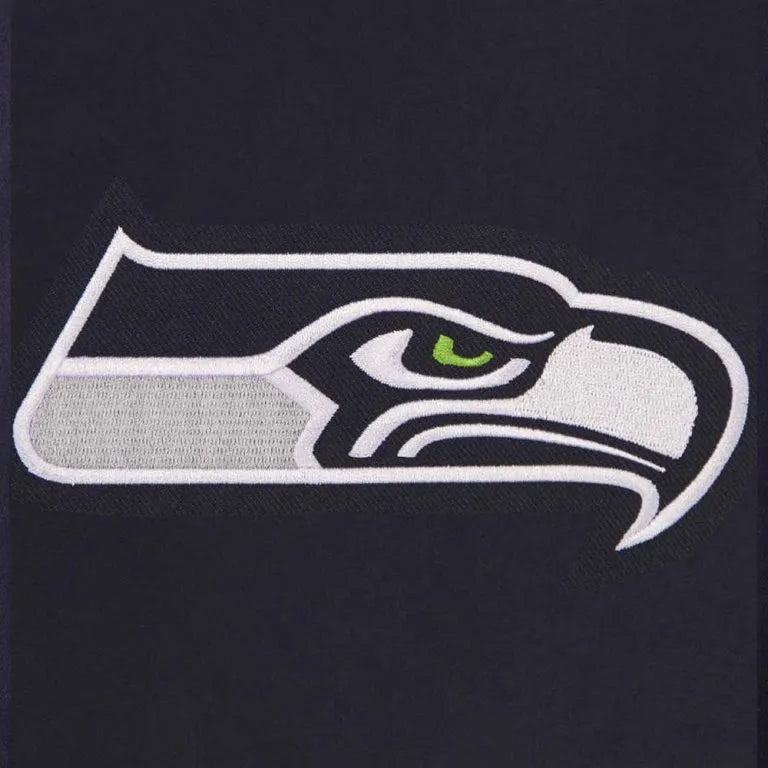 Seattle Seahawks Navy Blue All Wool Men's Varsity Letterman Jacket