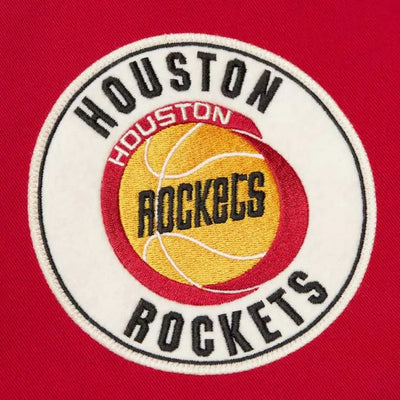 Houston Rockets Full-Snap Varsity Red Cotton Twill Men's Bomber Jacket