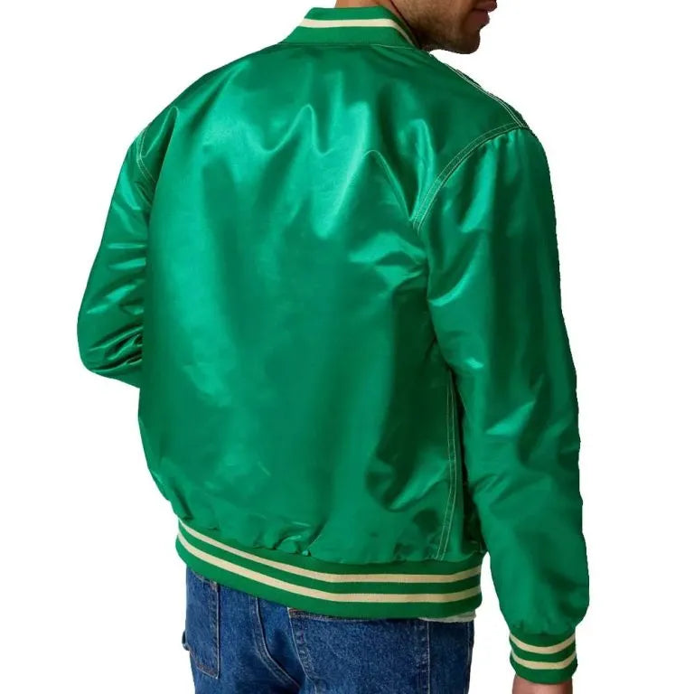 1938 Philadelphia Eagles Full-Snap Varsity Green Satin Men's Bomber Jacket