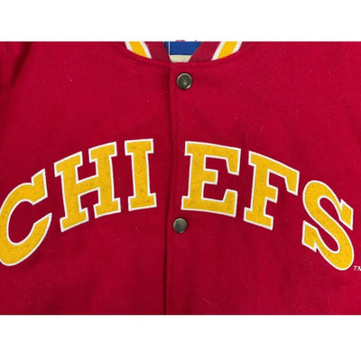 Kansas City Chiefs Red Wool and Tan Genuine Leather Sleeves Men's Varsity Letterman Jacket