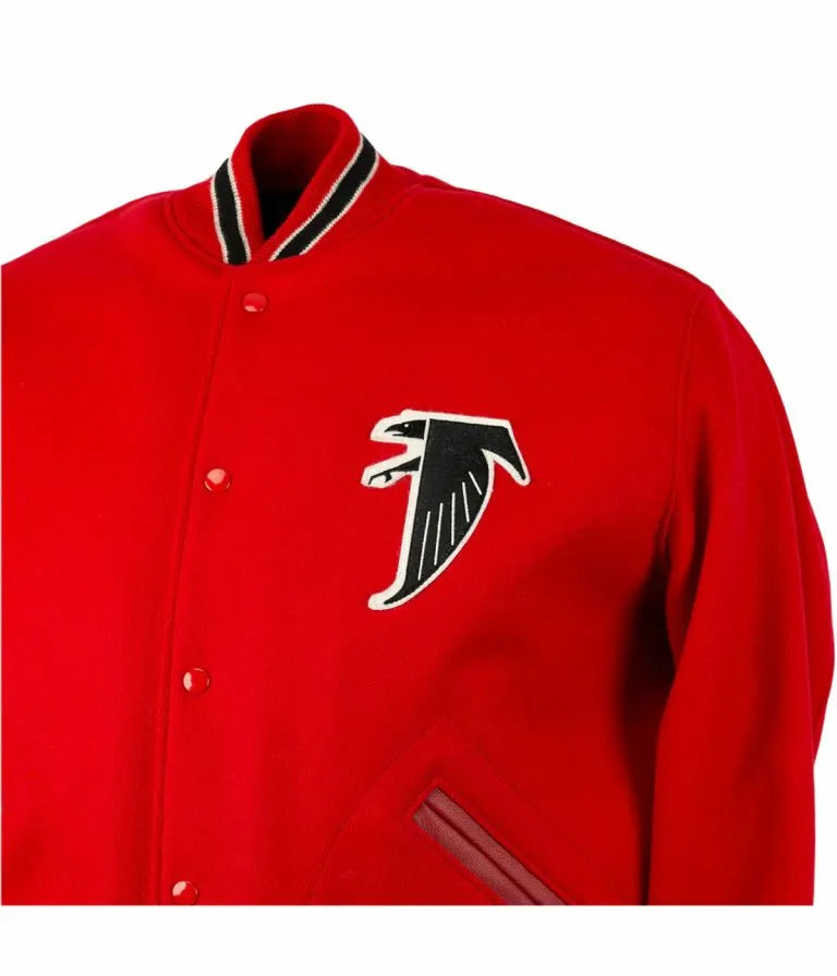 Atlanta Falcons Varsity Red All Wool Men's Letterman Jacket