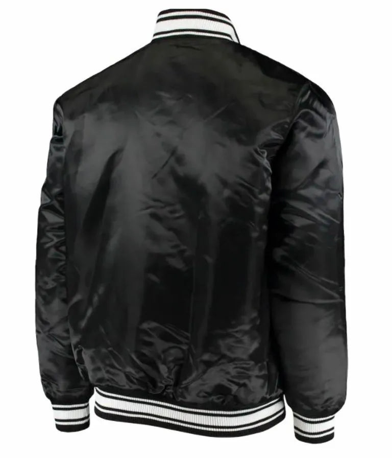 Atlanta Falcons Full-Snap Varsity Black Satin Men's Bomber Jacket