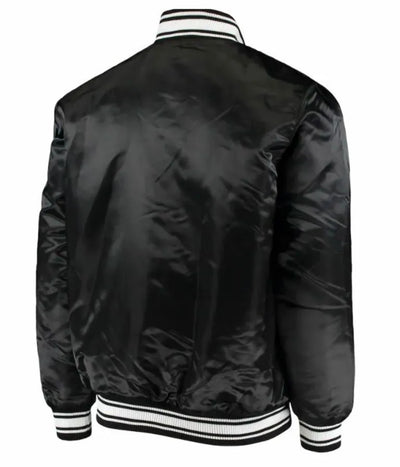 Atlanta Falcons Full-Snap Varsity Black Satin Men's Bomber Jacket