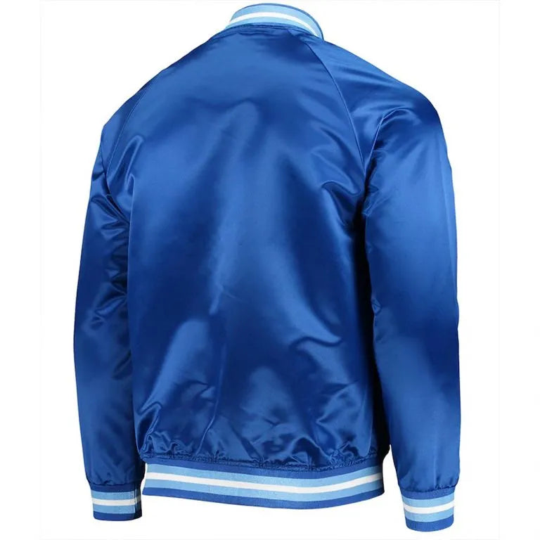 Kansas City Royals Full-Snap Bomber Royal Blue Satin Lightweight Men's Jacket