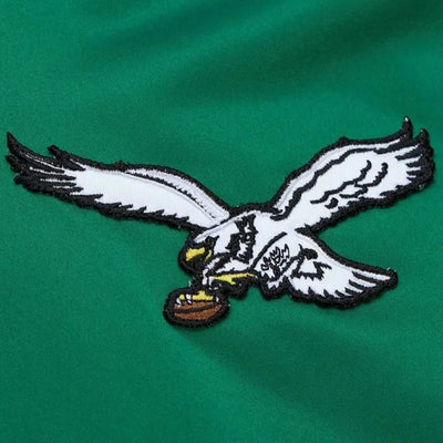 Philadelphia Eagles Vintage Logo Full-Zip Varsity Green Satin Lightweight Men's Bomber Jacket