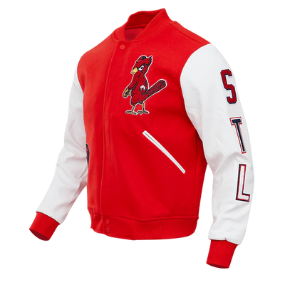Louis Cardinals Red Wool & White Leather Sleeves Varsity Men's Jacket