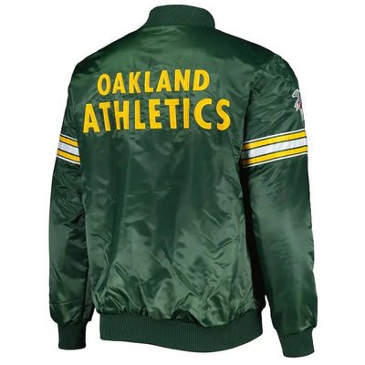 Oakland Athletics Pick & Roll Green Satin Full-Snap Men's Jacket