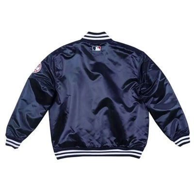 New York Yankees Joe Torre Full-Snap Navy Blue Satin Bomber Men's Jacket