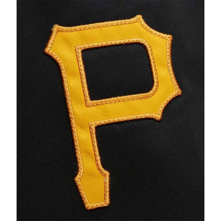 Pittsburgh Pirates Vintage Logo Full-Zip Bomber Black Satin Men's Jacket