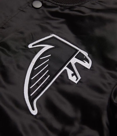 Atlanta Falcons Full-Snap Varsity Black Satin Men's Bomber Jacket